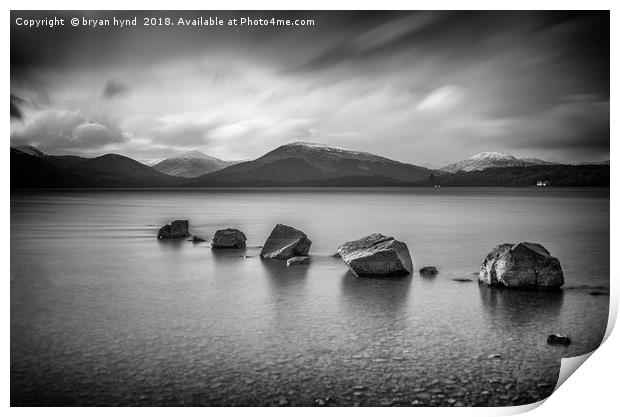 Milarrochy Rocks Landscape Print by bryan hynd