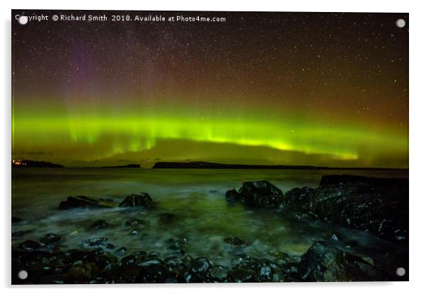 Aurora Borealis from Staffin beach #3 Acrylic by Richard Smith