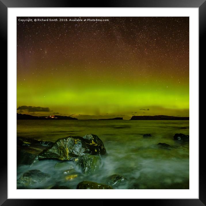 Aurora Borealis from Staffin beach #4 Framed Mounted Print by Richard Smith