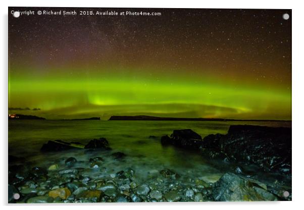 Aurora Borealis from Staffin beach #5 Acrylic by Richard Smith