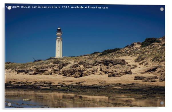 Lighthouse on the beach Acrylic by Juan Ramón Ramos Rivero