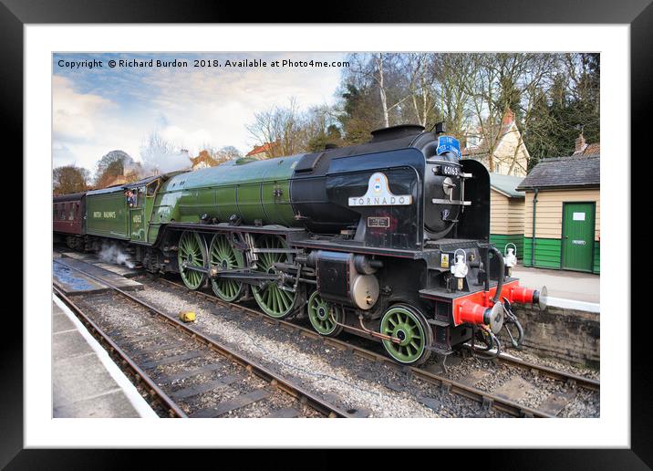The Tornado Arriving In Pickering Station Framed Mounted Print by Richard Burdon