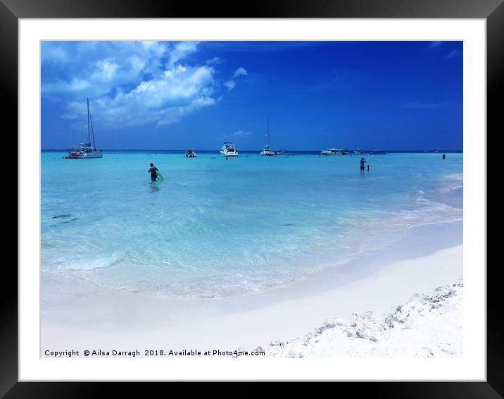 Isla Mujeres Island Paradise, Mexico Framed Mounted Print by Ailsa Darragh