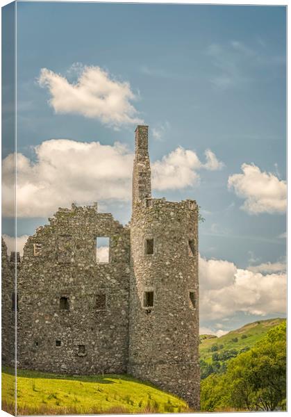 Kilchurn Castle Corner Turret Canvas Print by Antony McAulay