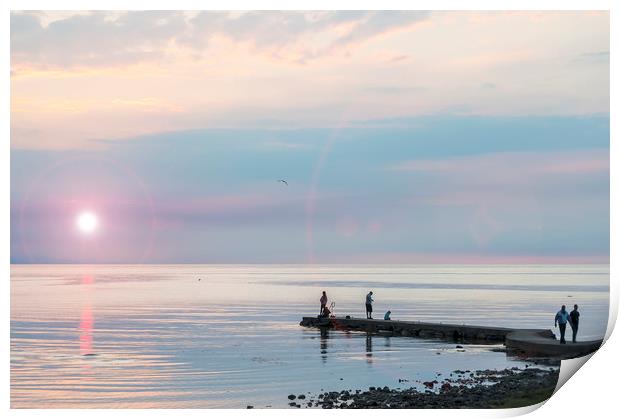 Sunset Gathering at Torekov Print by Antony McAulay