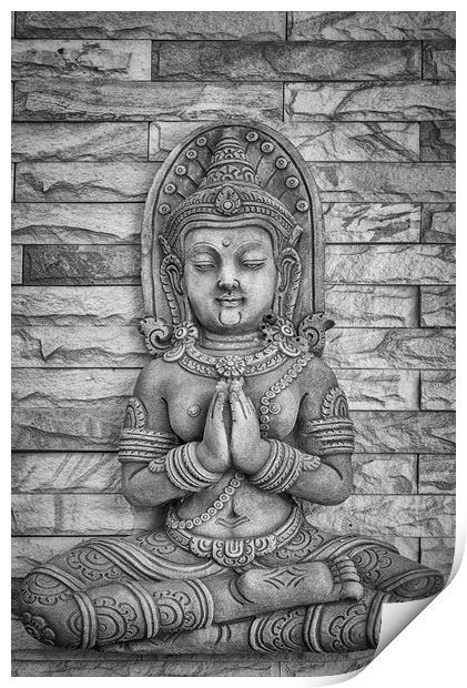 Thai Buddhist Carving Print by Antony McAulay