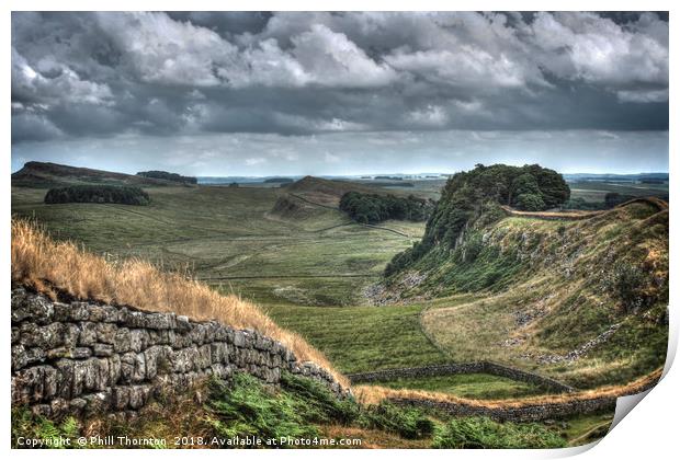 Hadrian's Wall looking East. Print by Phill Thornton