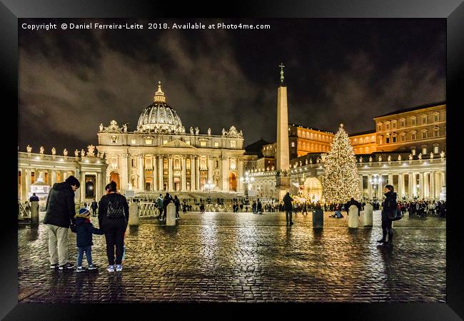 Saint Peters Basilica Night Scene, Rome, Italy Framed Print by Daniel Ferreira-Leite