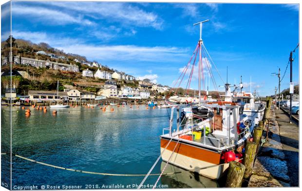 Fishing boat on the Looe River  Canvas Print by Rosie Spooner