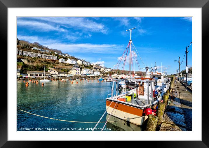 Fishing boat on the Looe River  Framed Mounted Print by Rosie Spooner