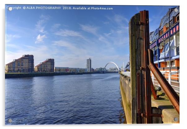 The River Clyde, Glasgow, Scotland. Acrylic by ALBA PHOTOGRAPHY