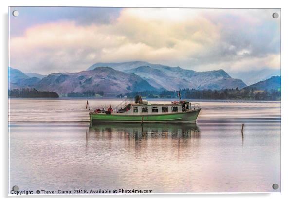 Ullswater Ferry Acrylic by Trevor Camp