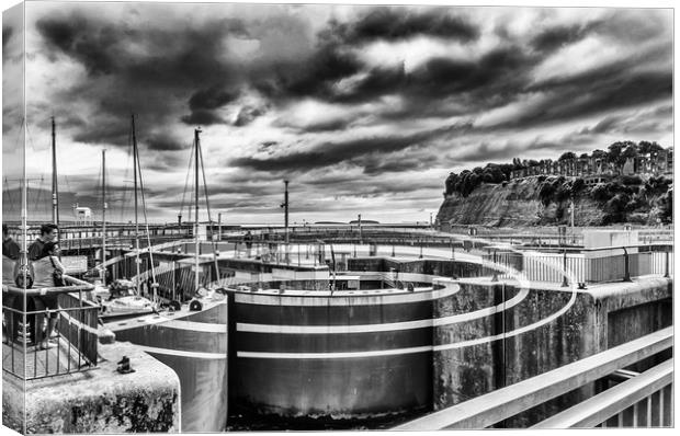 The Barrage Ellipses Mono Canvas Print by Steve Purnell
