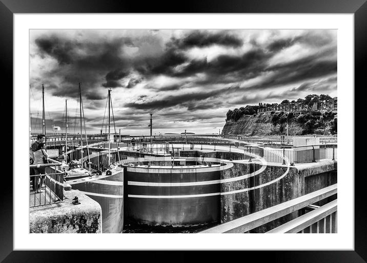 The Barrage Ellipses Mono Framed Mounted Print by Steve Purnell