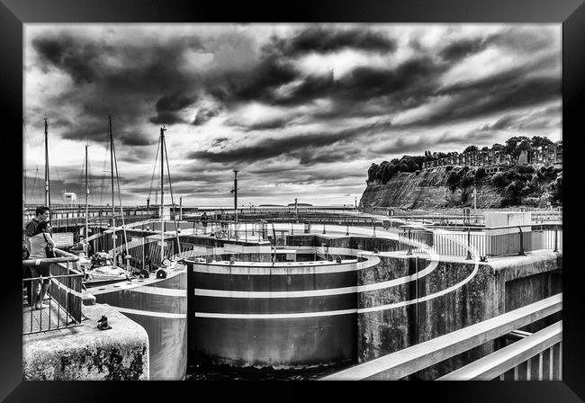 The Barrage Ellipses Mono Framed Print by Steve Purnell
