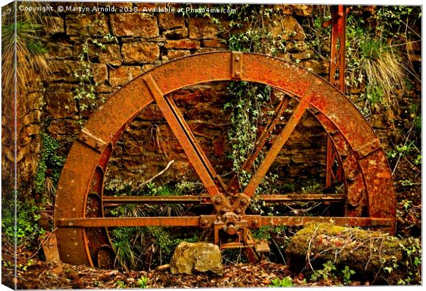 Old Mill Wheel Canvas Print by Martyn Arnold