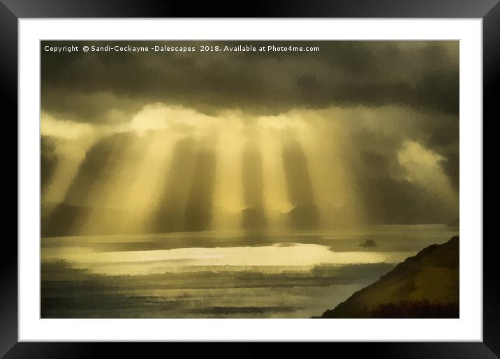 Heavenly Rays Digital Art Framed Mounted Print by Sandi-Cockayne ADPS