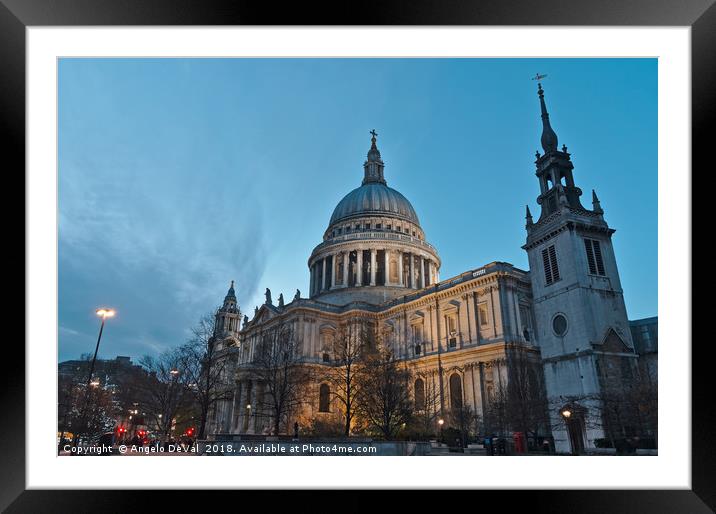 Saint Pauls Cathedral in London Framed Mounted Print by Angelo DeVal