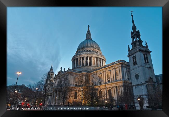 Saint Pauls Cathedral in London Framed Print by Angelo DeVal