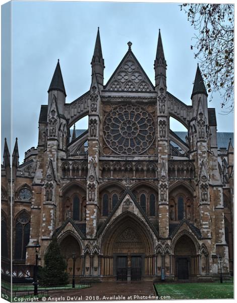 Westminster Abbey facade in London Canvas Print by Angelo DeVal