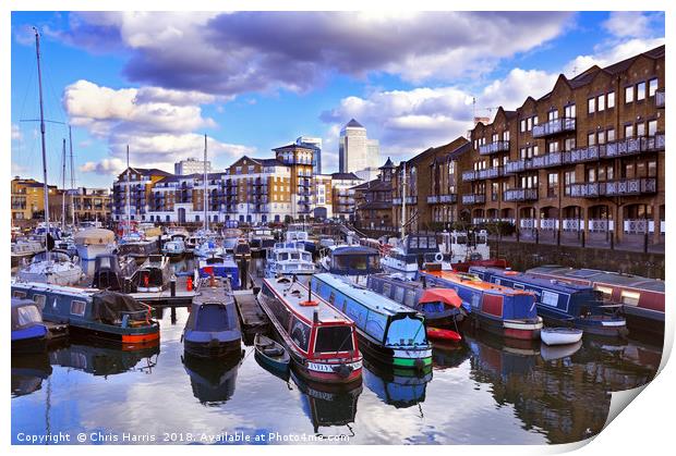 Limehouse Basin, East London Print by Chris Harris