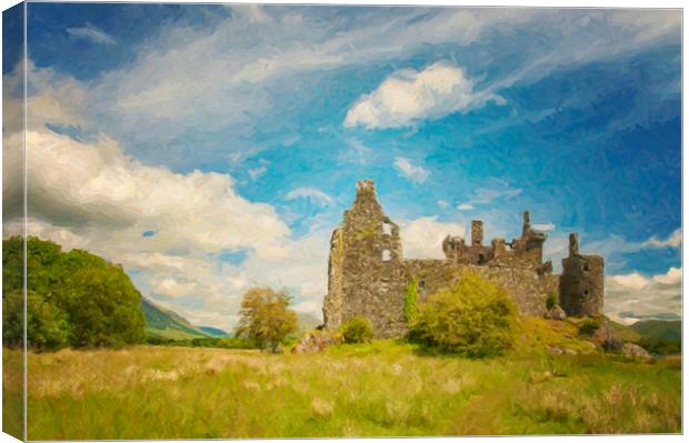 Kilchurn Castle Landscape Digital Painting Canvas Print by Antony McAulay