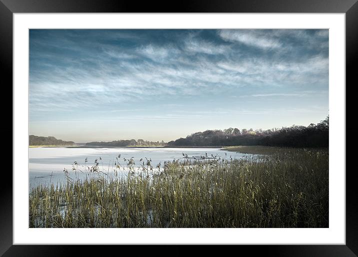 Ormesby Broad under snow and ice Framed Mounted Print by Stephen Mole