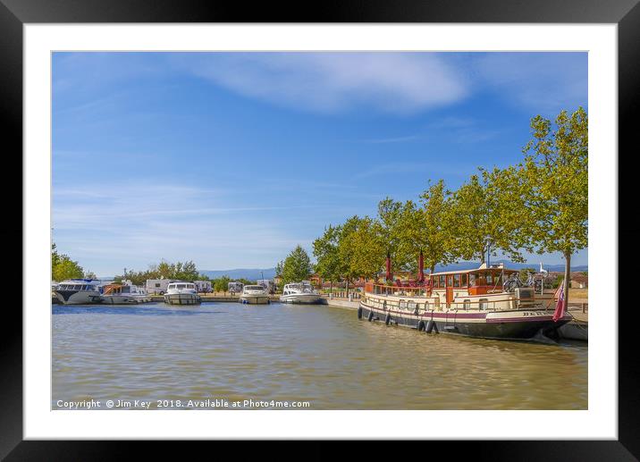 The Port of Homps in Aude, Languedoc-Roussillon Framed Mounted Print by Jim Key