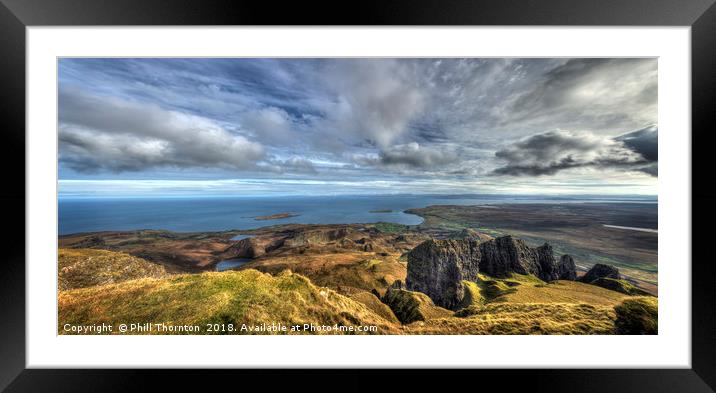 View from the top of the Needle Rock, Isle of Skye Framed Mounted Print by Phill Thornton