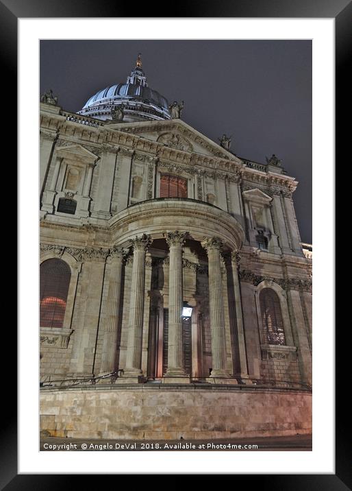 Saint Paul's Cathedral facade in London Framed Mounted Print by Angelo DeVal
