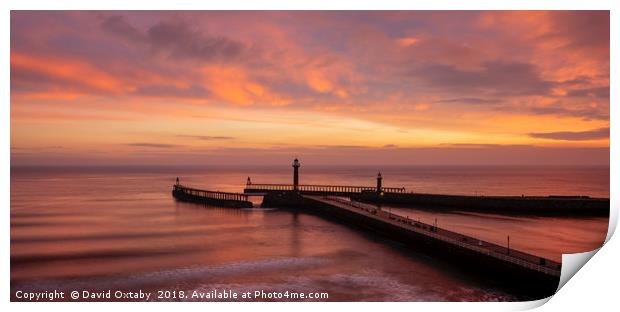 Whitby Harbour sunrise Print by David Oxtaby  ARPS