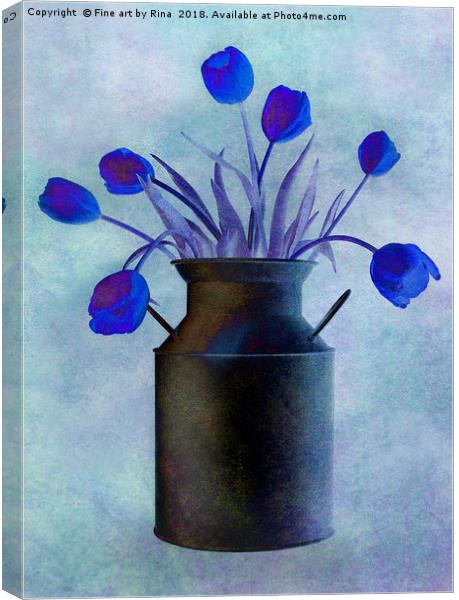 Blue Tulips Canvas Print by Fine art by Rina