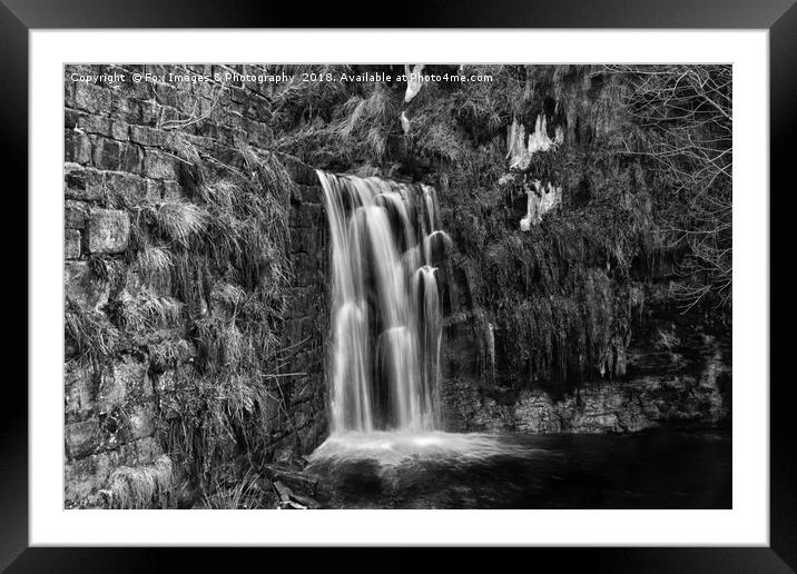 Cheesden mill waterfall Framed Mounted Print by Derrick Fox Lomax