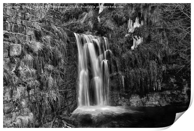 Cheesden mill waterfall Print by Derrick Fox Lomax
