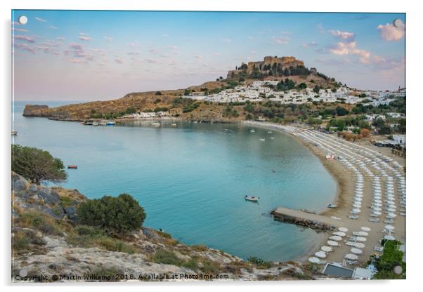 View of Lindos over Lindos Bay Acrylic by Martin Williams