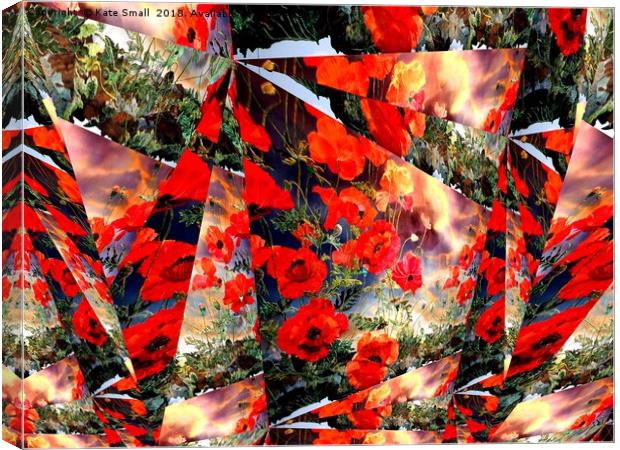 Abstract Poppies in the Field Canvas Print by Kate Small