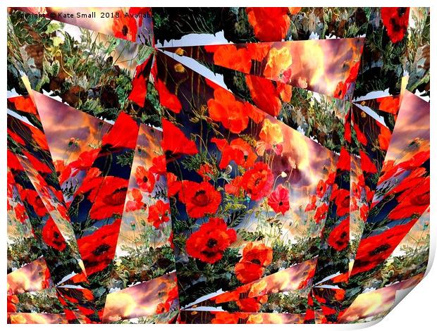 Abstract Poppies in the Field Print by Kate Small