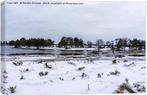 Hatchet Pond in Snow Canvas Print by Gordon Dimmer