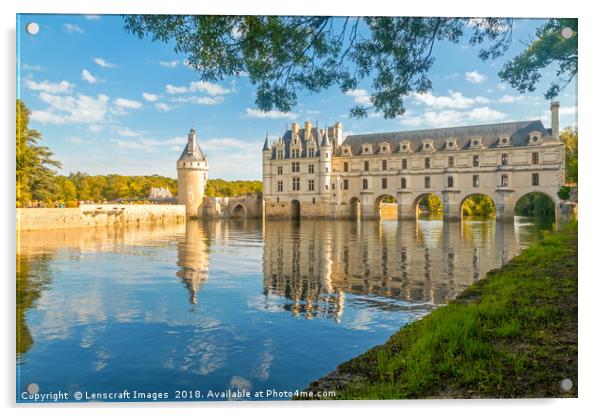 Chateau de Chenonceau and River Cher Acrylic by Lenscraft Images