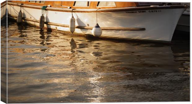          Sunset Reflections of the Boats Canvas Print by Matthew Balls