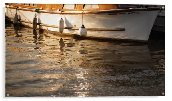          Sunset Reflections of the Boats Acrylic by Matthew Balls
