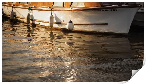          Sunset Reflections of the Boats Print by Matthew Balls
