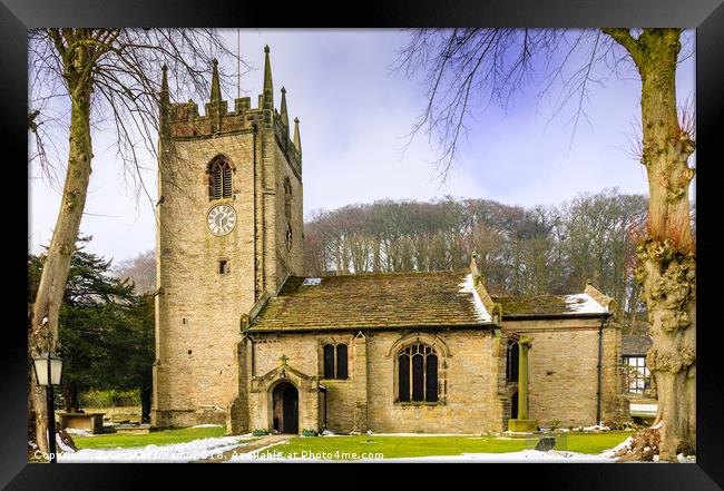 Pott Shrigley Village church in rural Cheshire Framed Print by Chris Warham