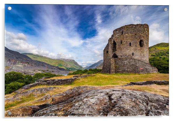 Dolbadarn Castle Acrylic by Adrian Evans