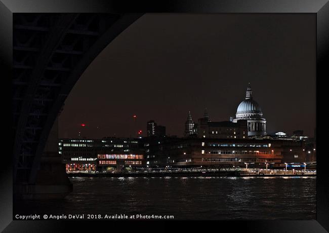 Beneath Blackfriars Bridge in London Framed Print by Angelo DeVal