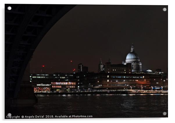 Beneath Blackfriars Bridge in London Acrylic by Angelo DeVal