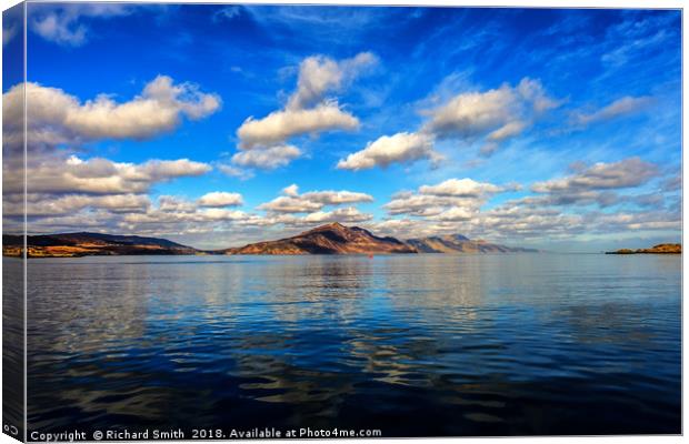 Clouds reflected in the Sound of Raasay Canvas Print by Richard Smith