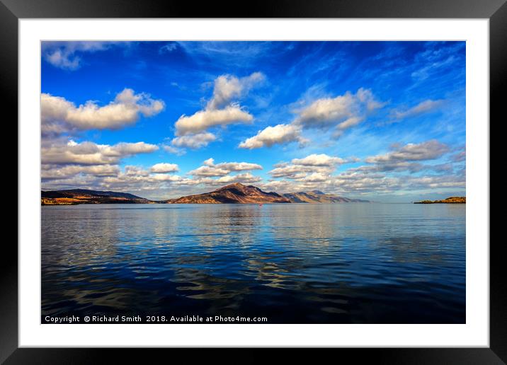 Clouds reflected in the Sound of Raasay Framed Mounted Print by Richard Smith