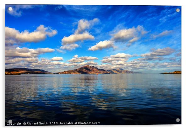 Clouds reflected in the Sound of Raasay Acrylic by Richard Smith