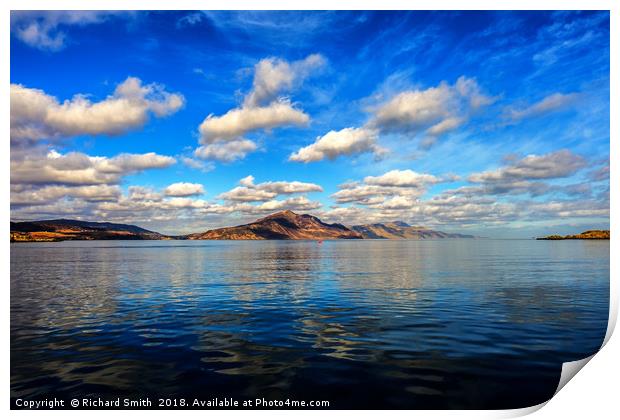 Clouds reflected in the Sound of Raasay Print by Richard Smith